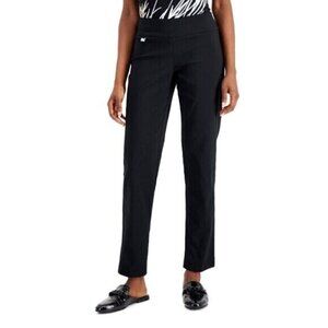 Alfani 2P Tummy-Control Straight Leg Black Pull-On Stretchy Dress Pants NWT